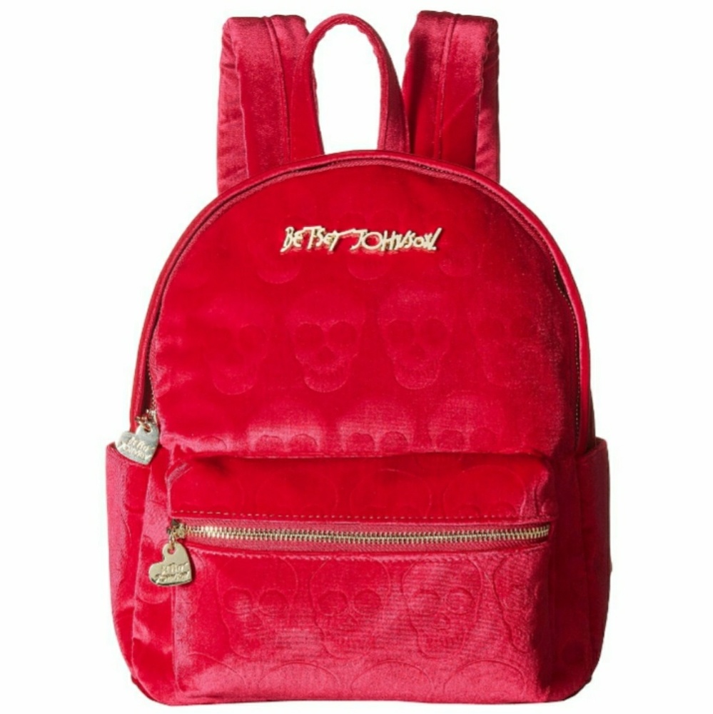 🌺NWT- BETSEY JOHNSON PINK SKULL LARGE BACKPACK! - Picture 2 of 4